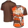 MITCHELL & NESS MITCHELL & NESS ORANGE CLEVELAND BROWNS JUMBOTRON 3.0 MESH V-NECK T-SHIRT