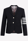Thom Browne Navy Blue Single Breasted Jacket In Wool Blend In Blue
