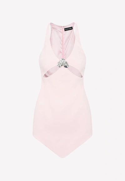 David Koma Crystal-embellished Mini Dress In Pink