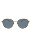Hurley 59mm Polarized Round Sunglasses In Light Gold