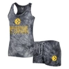 CONCEPTS SPORT CONCEPTS SPORT CHARCOAL PITTSBURGH STEELERS BILLBOARD SCOOP NECK RACERBACK TANK AND SHORTS SLEEP SET