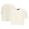 Pro Standard Cream Brooklyn Nets Neutral Boxy Crop T-shirt In Cream