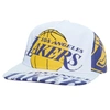 MITCHELL & NESS MITCHELL & NESS  WHITE LOS ANGELES LAKERS HARDWOOD CLASSICS IN YOUR FACE DEADSTOCK SNAPBACK HAT