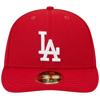 New Era Red Los Angeles Dodgers White Logo 59fifty Fitted Hat In Scarlet