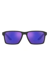 Prada 58mm Rectangular Sunglasses In Light Grey Gradient