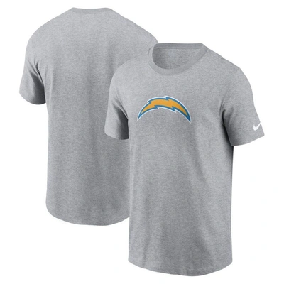 Nike Men's Heathered Gray Los Angeles Chargers Primary Logo T-shirt In Grey