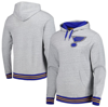 MITCHELL & NESS MITCHELL & NESS  HEATHER GRAY ST. LOUIS BLUES CLASSIC FRENCH TERRY PULLOVER HOODIE
