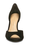 Veronica Beard Gadot Suede Peep-toe Pumps In Black Suede