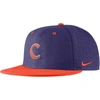 NIKE NIKE PURPLE CLEMSON TIGERS AERO TRUE BASEBALL PERFORMANCE FITTED HAT