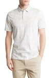 Robert Barakett Marzipan Leaf Print Cotton Polo In Light Olive
