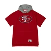 MITCHELL & NESS MITCHELL & NESS SCARLET SAN FRANCISCO 49ERS POSTGAME SHORT SLEEVE HOODIE