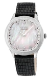 Gevril Morcote Swiss Diamond Leather Strap Watch, 36mm In Black