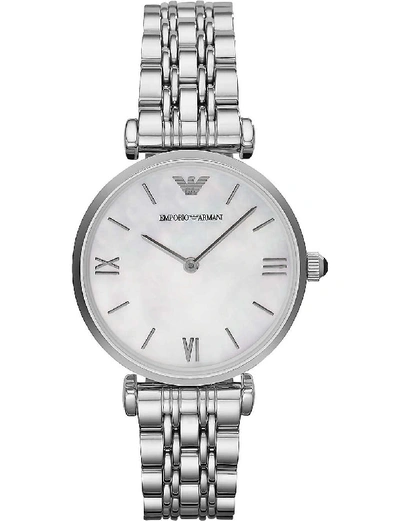 Emporio Armani Women's Stainless Steel Bracelet Watch 32mm Ar1682 In Silver