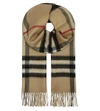 BURBERRY METALLIC CHECKED REVERSIBLE CASHMERE SCARF