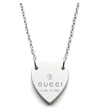 Gucci Silver Trademark Heart Necklace