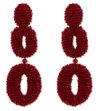 OSCAR DE LA RENTA Beaded oval clip-on earrings