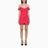 COSTARELLOS COSTARELLOS LEANNA FUCHSIA SHORT DRESS