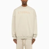 Fear Of God Logo-embroidered Long-sleeved Cotton Sweatshirt In Warm Heather Oatmeal