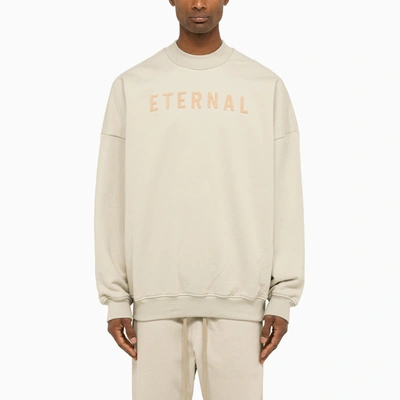 Fear Of God Logo-embroidered Long-sleeved Cotton Sweatshirt In Warm Heather Oatmeal