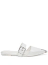 Alexander Mcqueen Mirror Pointed Open Back Sandals In Metallic