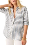Faherty Santa Cruz Linen Relaxed Shirt In Blue Lucy Stripe