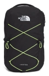 The North Face Jester Water Repellent Backpack In Tnf Black Heather/ Led Yellow
