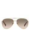 Prada 61mm Gradient Pilot Sunglasses In Pale Gold