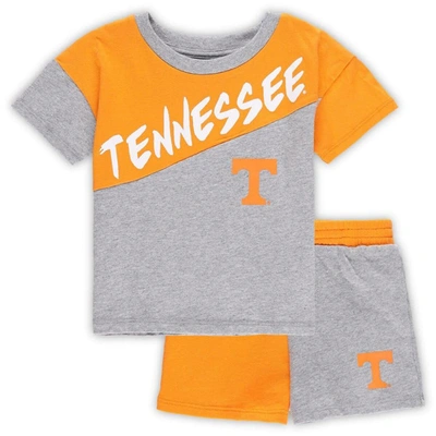 Outerstuff Kids' Toddler Heather Grey Tennessee Volunteers Super Star T-shirt & Shorts Set