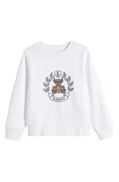 Burberry Kids'  Childrens Thomas Bear Print Cotton Sweatshirt In White
