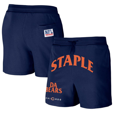 Staple Nfl X  Navy Chicago Bears Throwback Vintage Wash Fleece Shorts