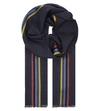 PAUL SMITH Herringbone and stripe wool-blend scarf