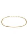 ZOË CHICCO 14K GOLD FLAT SNAKE CHAIN BRACELET