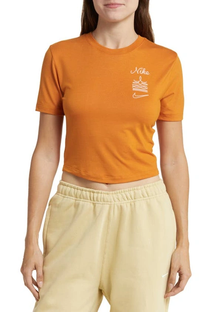 Nike Women's  Sportswear Essential Slim Crop T-shirt In Orange