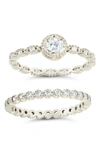 Sterling Forever Beatrice Stacking Ring Set In Silver