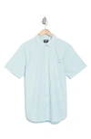 Hurley One & Only Short Sleeve Stretch Cotton Button-down Shirt In Aura Green