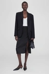 Anine Bing Jolin Silk Midi Skirt In Black