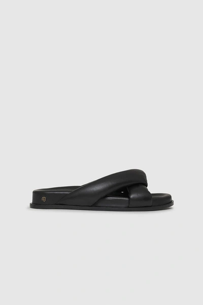 Anine Bing Kiva Slides In Black