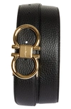 FERRAGAMO REVERSIBLE DOUBLE GANCINI LEATHER BELT