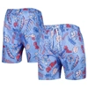 WES & WILLY WES & WILLY POWDER BLUE OLE MISS REBELS VINTAGE FLORAL SWIM TRUNKS