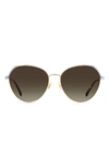 Kate Spade Octavia 59mm Gradient Round Sunglasses In Gold Blue/ Brown Gradient