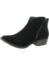 VERY G DIVINE WOMENS FAUX SUEDE BLOCK HEEL ANKLE BOOTS