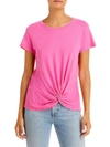 Sundry Womens Cotton Twist Hem Blouse In Multi