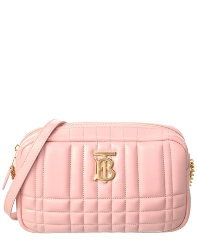 Burberry Lola Quilted Leather Camera Bag In Pink