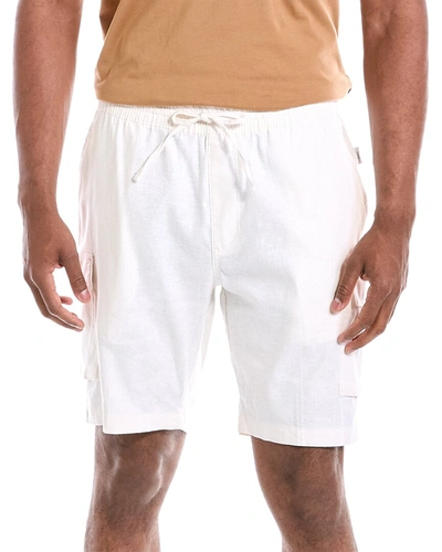Onia Linen Blend Pull-on Cargo Shorts In White