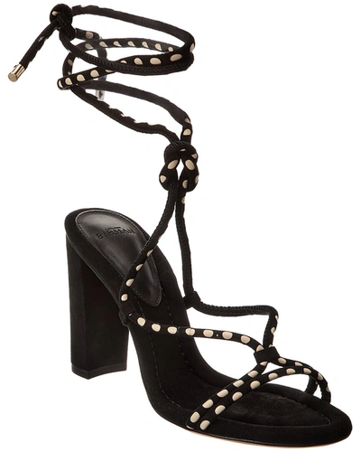 Alexandre Birman Donna 90 Suede Sandal In Black