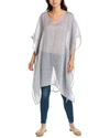 Eileen Fisher Bateau Neck Linen Caftan In Grey