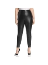 Vince Camuto Plus Womens Pleather Pull On Leggings In Black