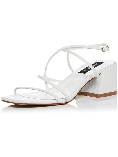 Aqua Raya Womens Faux Leather Ankle Strap Strappy Sandals In White