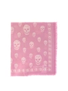 Alexander Mcqueen Skull Wool Scarf In Pink