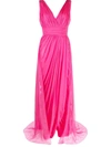 Alberta Ferretti Silk Dress In Fuchsia
